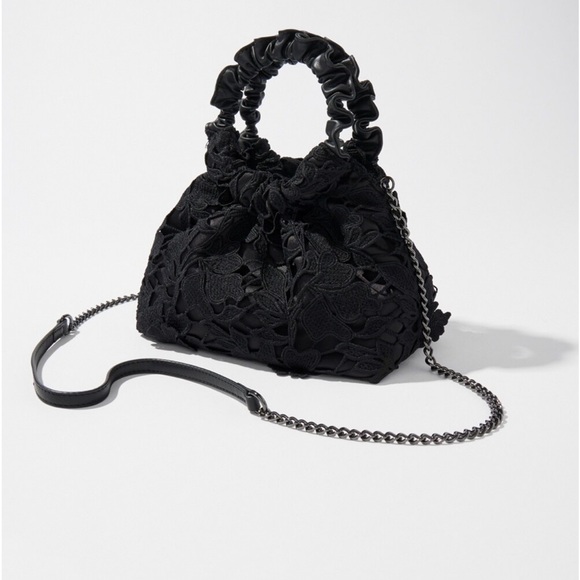 Chico’s Embroidered Lace Black Crossbody Handbag - Picture 1 of 12